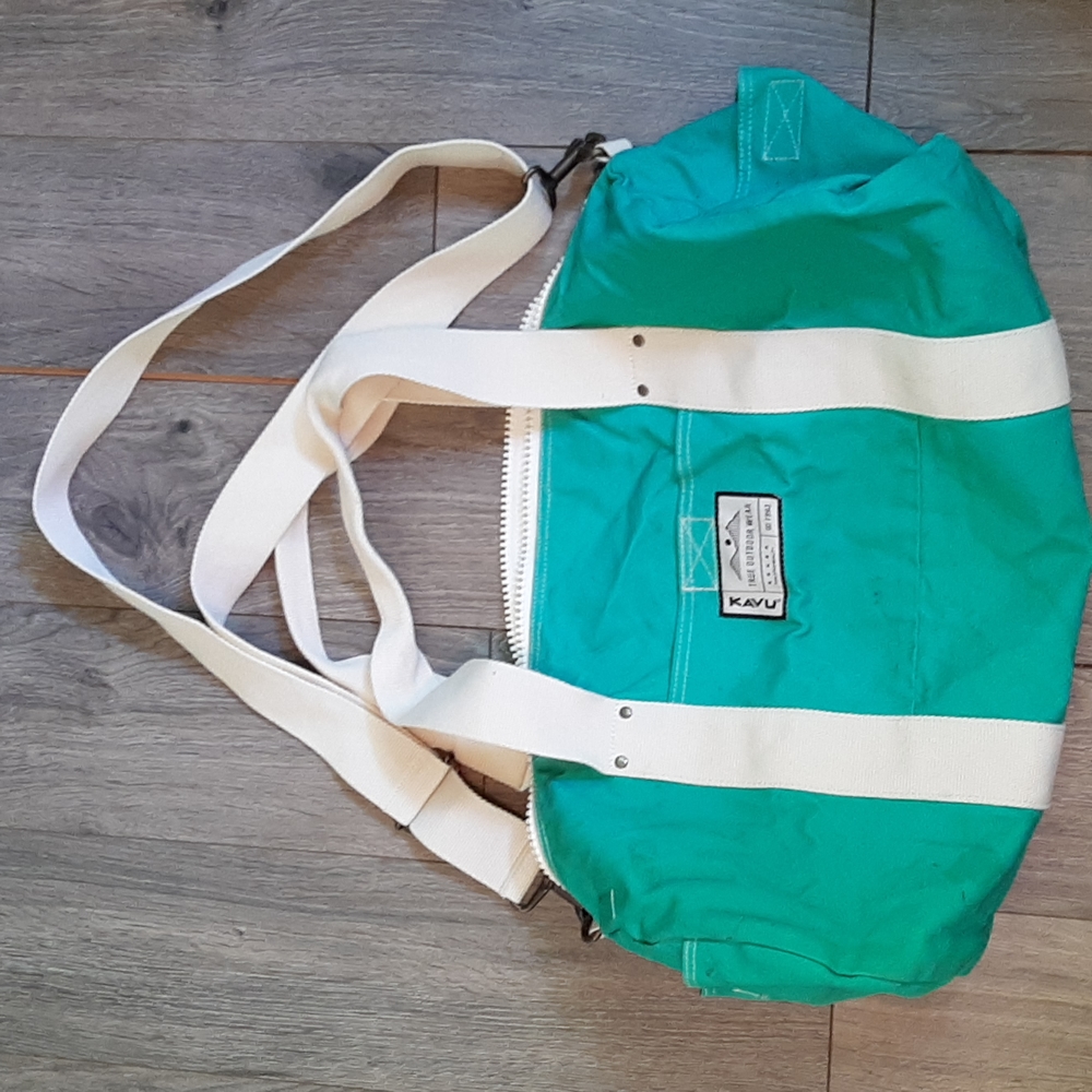 Kavu turquoise small duffel bag